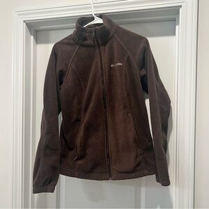 Columbia Women's Medium Warm Full Zip Brown Fleece Jacket with Pockets